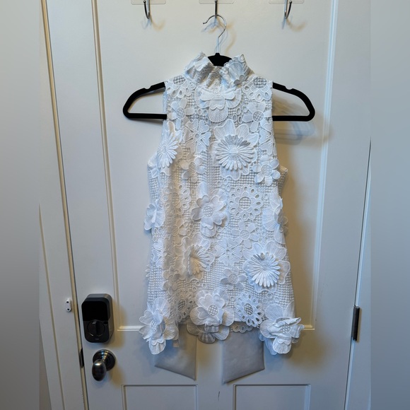 NWT Tuckernuck white Guipure Lace Mason Top - Picture 4 of 7